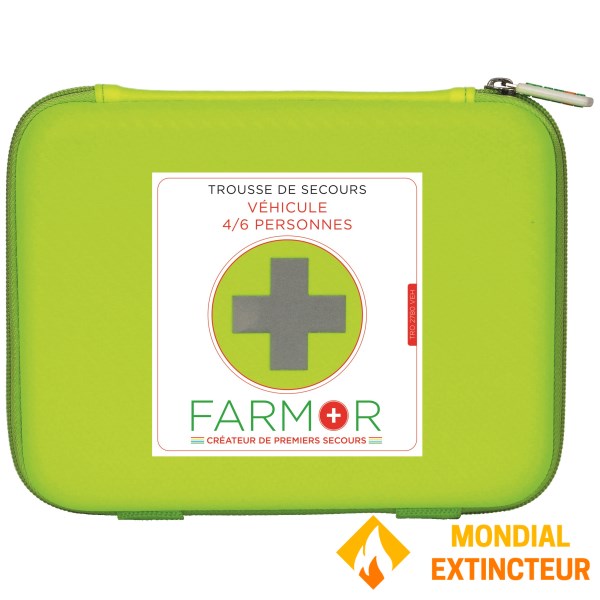 Kit de primeiros socorros para carro fluorescente para 4/6 pessoas