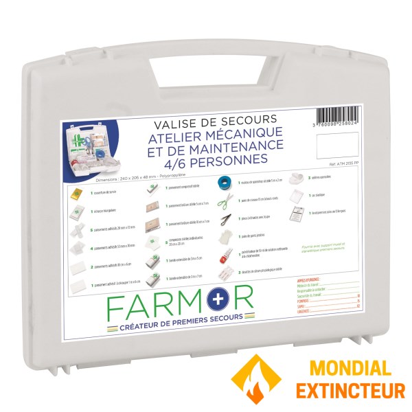 Kit de primeiros socorros para mecânicos - 4/6 pessoas