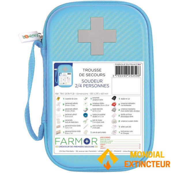 Kit de primeiros socorros para soldadores - 2/4 pessoas