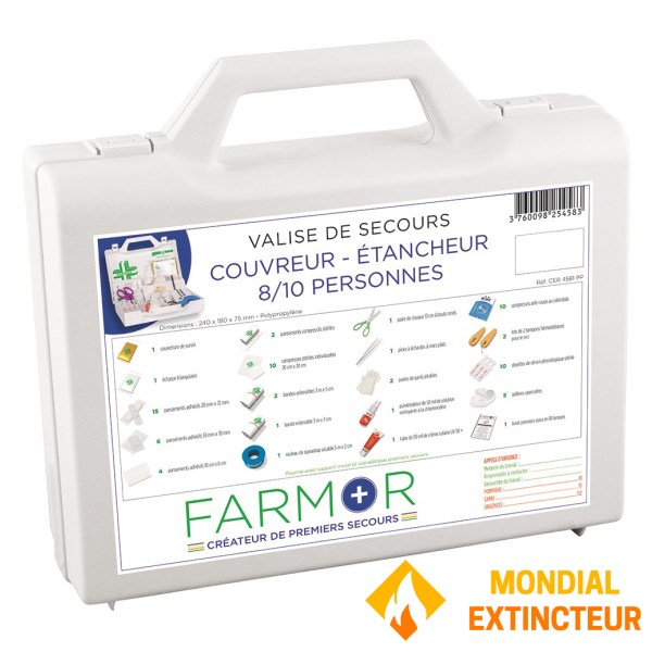 Kit de primeiros socorros para "telhados e impermeabilização" para 8/10 pessoas