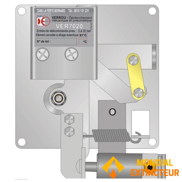 LOCK para luz de teto pneumática com fusível de 91°C