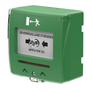 Liberação manual verde com capa protetora