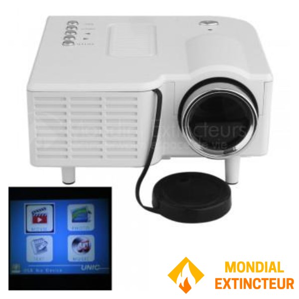 Mini projetor LED de 60" - AV, VGA, USB, SD CARD - Controle remoto