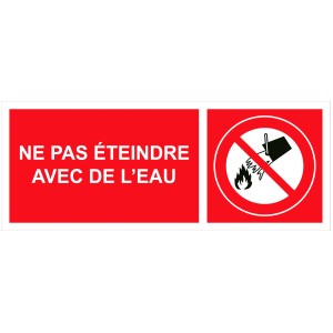 "Não apague com água" Placa de PVC - 200x80 mm