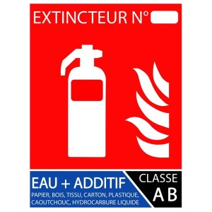 Pacote de 100 painéis de extintor de incêndio com spray de água 100 x 150 mm
