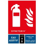 Pacote de 100 painéis de pictogramas de extintores de água e aditivos 125 x 190