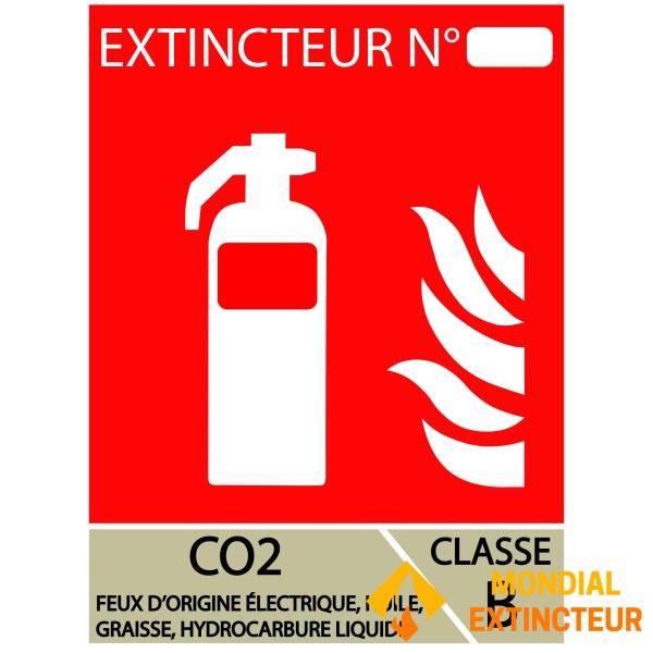 Pacote de 50 painéis de extintor de CO2 de 100 x 150 mm