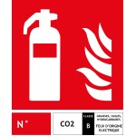 Painel de PVC para extintor de CO2 - 20 x 24 cm - Classe B