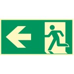 Painel de evacuação fotoluminescente esquerdo L.300 X A.150 mm