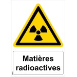 Placa de "materiais radioativos" - PVC A4