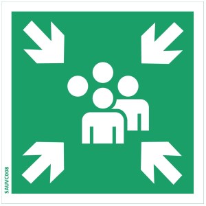 Placa de "ponto de encontro" - PVC 100x100 mm