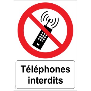 Placa de "proibido usar telefones" - PVC A5