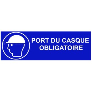 Sinal de "capacete obrigatório" - L.300 x A.100 mm