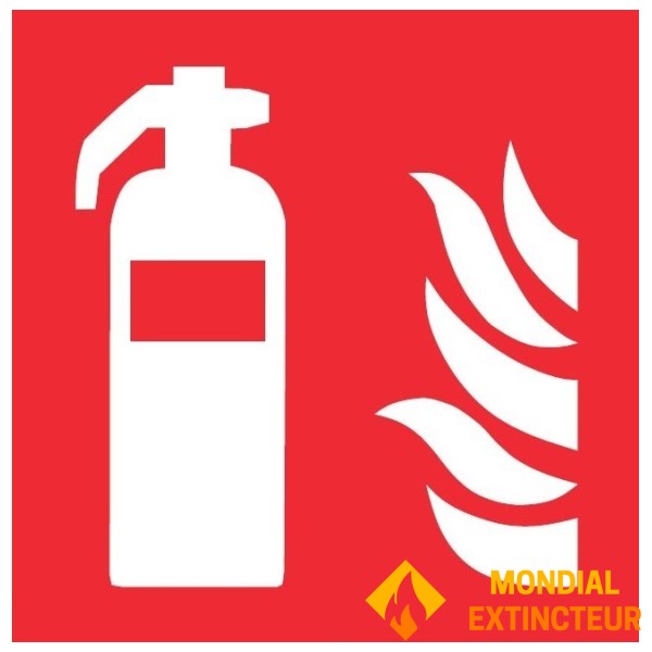 Sinal de extintor de incêndio - PVC - 20 x 20 cm