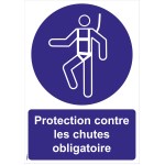 Sinalização "obrigatória de proteção contra quedas" - PVC A4