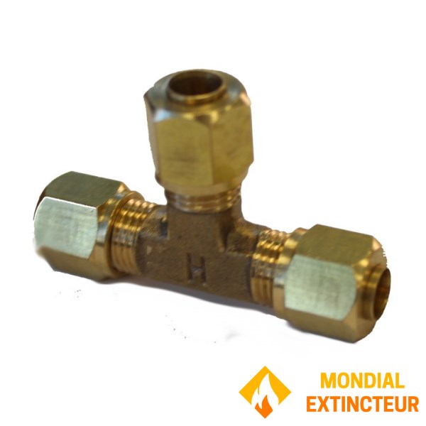 União "TE" de Ø 6 mm com olivas cativas