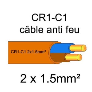 60 metros de cabo elétrico resistente ao fogo - 2 X 1,5mm2 - CR1-C1