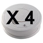 Conjunto de 4 detectores de fumo - 10 anos de vida útil - norma EN 14604