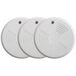 Conjunto de 3 detectores de fumo EN14604 com certificado
