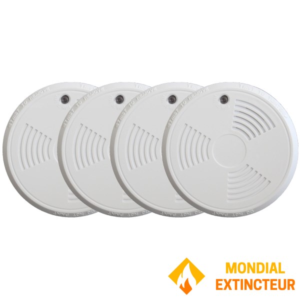 Conjunto de 4 detectores de fumo EN14604 com certificado