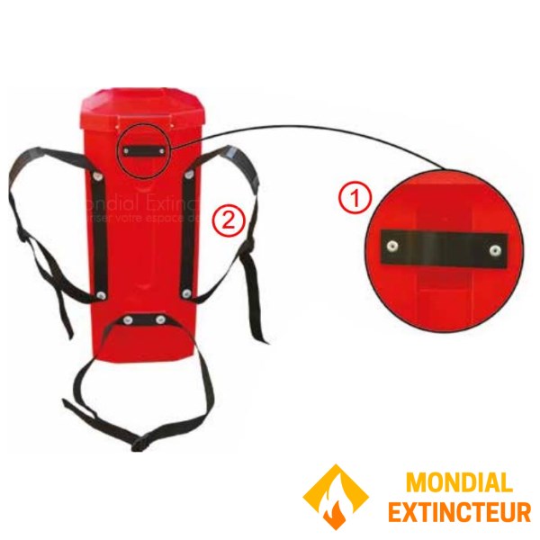 Estojo especial para transporte nas costas e em veículos - Extintor de incêndio 6 Kg/6 L