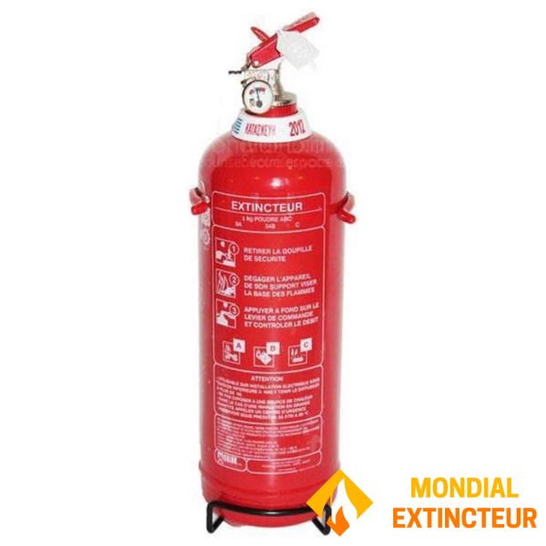 Extincteur à poudre ABC 1 Kg Mano - Marque MOBIAK