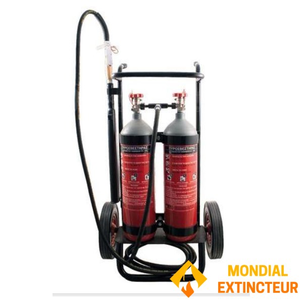 Extintor de CO2, capacidade de 10 kg Carrinho