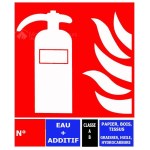 Extintor de incêndio NF de 6 litros + Suporte de fixação + Sinal de aviso