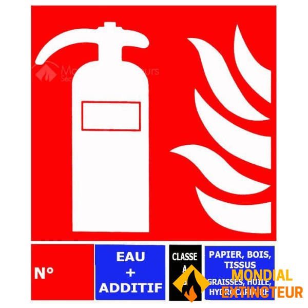Extintor de incêndio NF de 6 litros + Suporte de fixação + Sinal de aviso