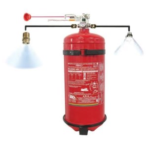 Extintor de incêndio com cabo de tração automático FM200 para embarcações - Capacidade 9Kg