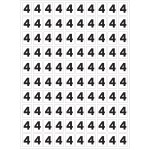 Folha de números "4" autocolantes para numerar os seus extintores