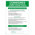 Instruções de segurança "Primeiros socorros para vítimas de queimaduras" - formato A4