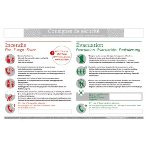 Instruções de segurança "para hotéis 4 línguas" - formato A4