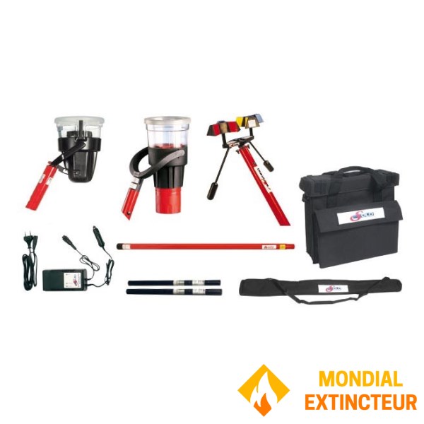 Kit completo para desmontar e testar detectores de fumo e calor a 6 m