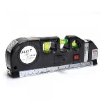 Nível de bolha de ar com ponteiro laser e fita métrica