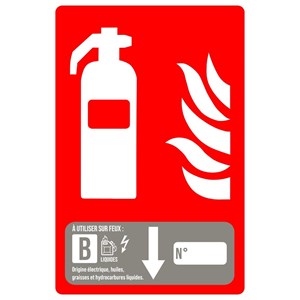 Panneau PVC extincteur CO2 - 15 x 20 cm - Classe B