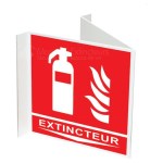 Painel panorâmico de extintor de 20 x 20 cm