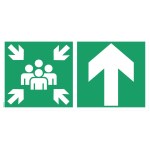 Pictogramas para pontos de montagem "com setas altas" - PVC 500x250 mm