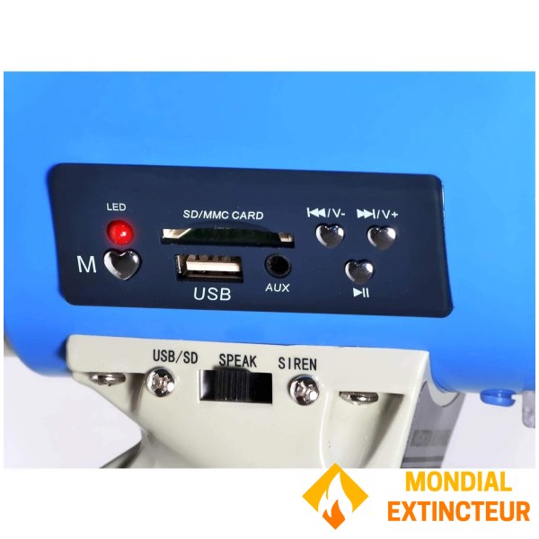 Potente megafone de 60 watts com sirene e microfone remoto