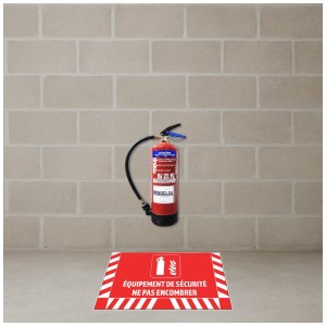 Sinal de chão para extintor de incêndio - L.800 x A.400 mm