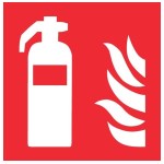 Sinal de extintor de incêndio - PVC - 20 x 20 cm