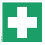 Sinal de "kit de primeiros socorros" - PVC 100x100 mm