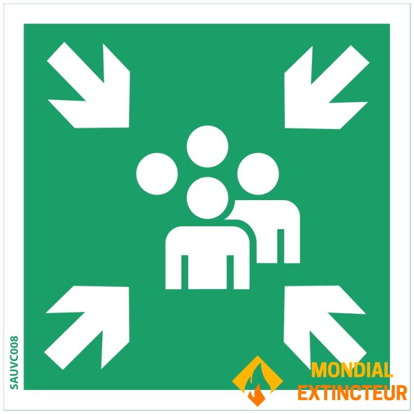 Sinal de "ponto de encontro" - PVC 100x100 mm