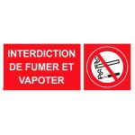 Sinal de "proibido fumar ou vaporizar" PVC - 200x80 mm