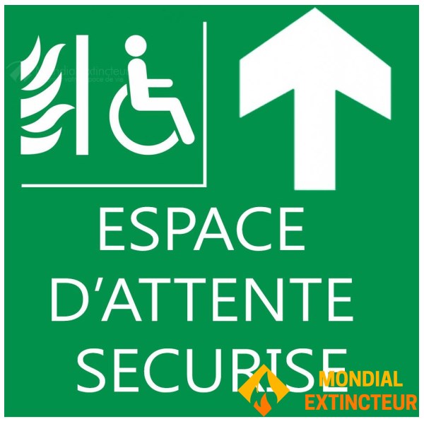 Sinal de "zona de espera segura" PMR - 200 X 200 mm - Frente