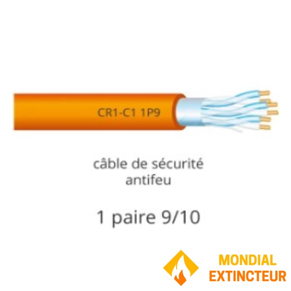 60 de metri de cablu 1 pereche 9/10 pentru alarme rezistente la foc - CR1-C1