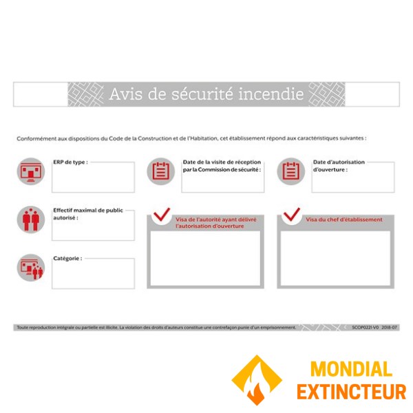 Aviz de securitate la incendiu - format A4