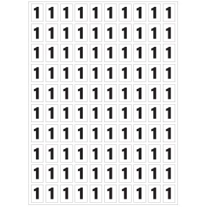 Foaie de "1" numere adezive pentru numerotarea stingătoarelor dvs
