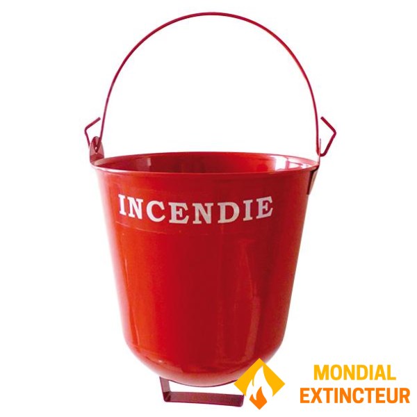 Găleată de incendiu din oțel cu fund rotund cu suport de perete