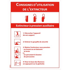 Instrucțiuni pentru "utilizarea extinctoarelor Presiune auxiliară" A5